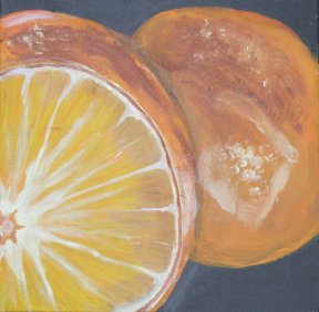 "Orangen" 30x30 cm, Acryl, 80 Euro