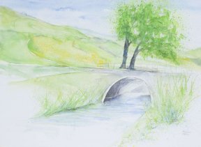 "Brücke", 30x40 cm, Aquarell, 180 Euro