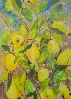 "Zitronen I", 50x70 cm, Acryl, 250 Euro